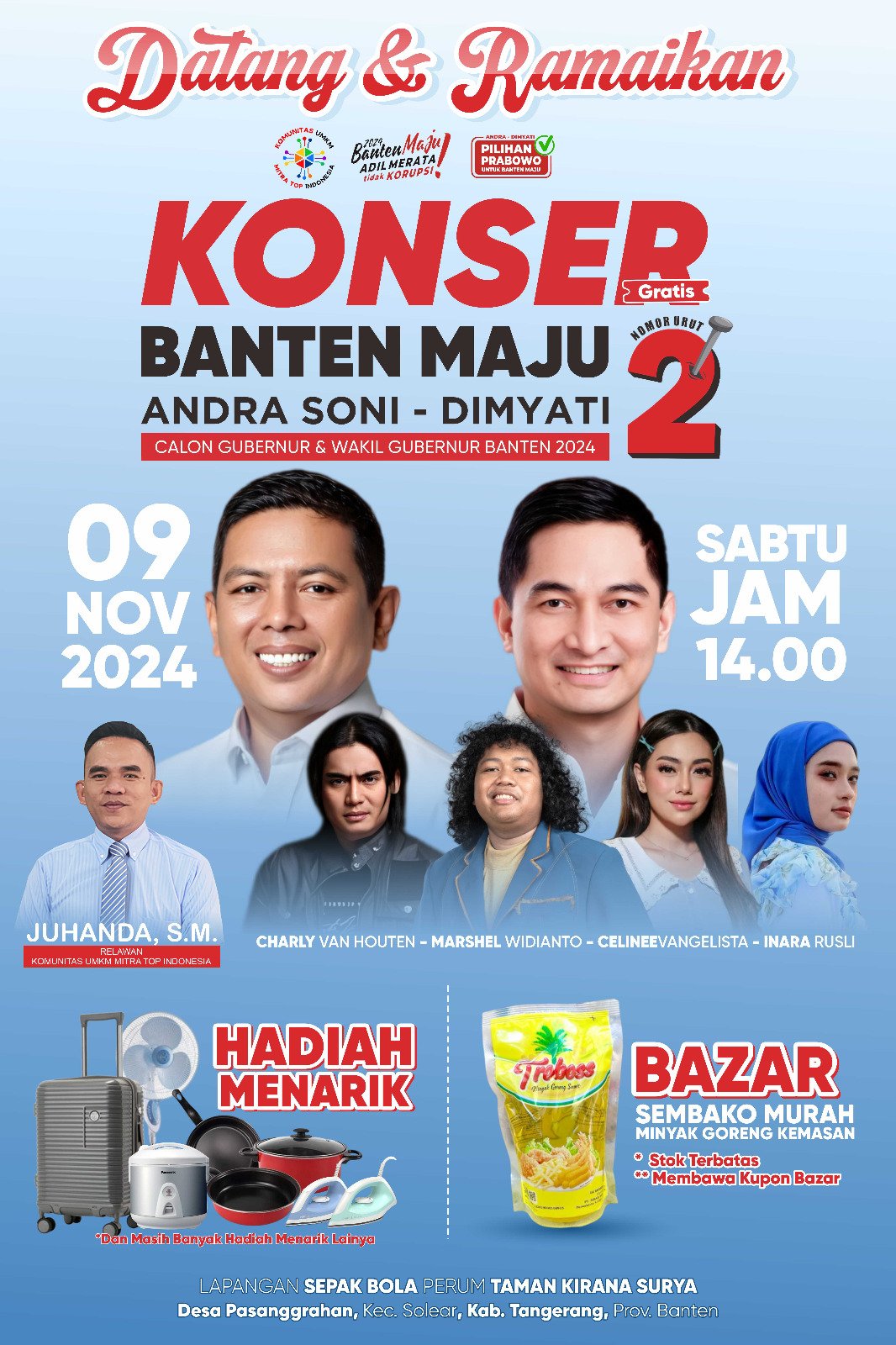 Bawa Isu UMKM, Andra Soni-Dimyati Hadir di Solear Tangerang