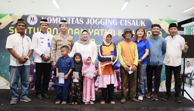 Bulan Ramadan, Pemkab Tangerang Bareng Komunitas Jogging Berikan Satunan Yatim-piatu