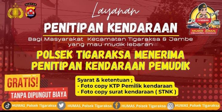 Polsek Tigaraksa Terima Penitipan Kendaraan Motor Bagi Pemudik, Ini Syaratnya