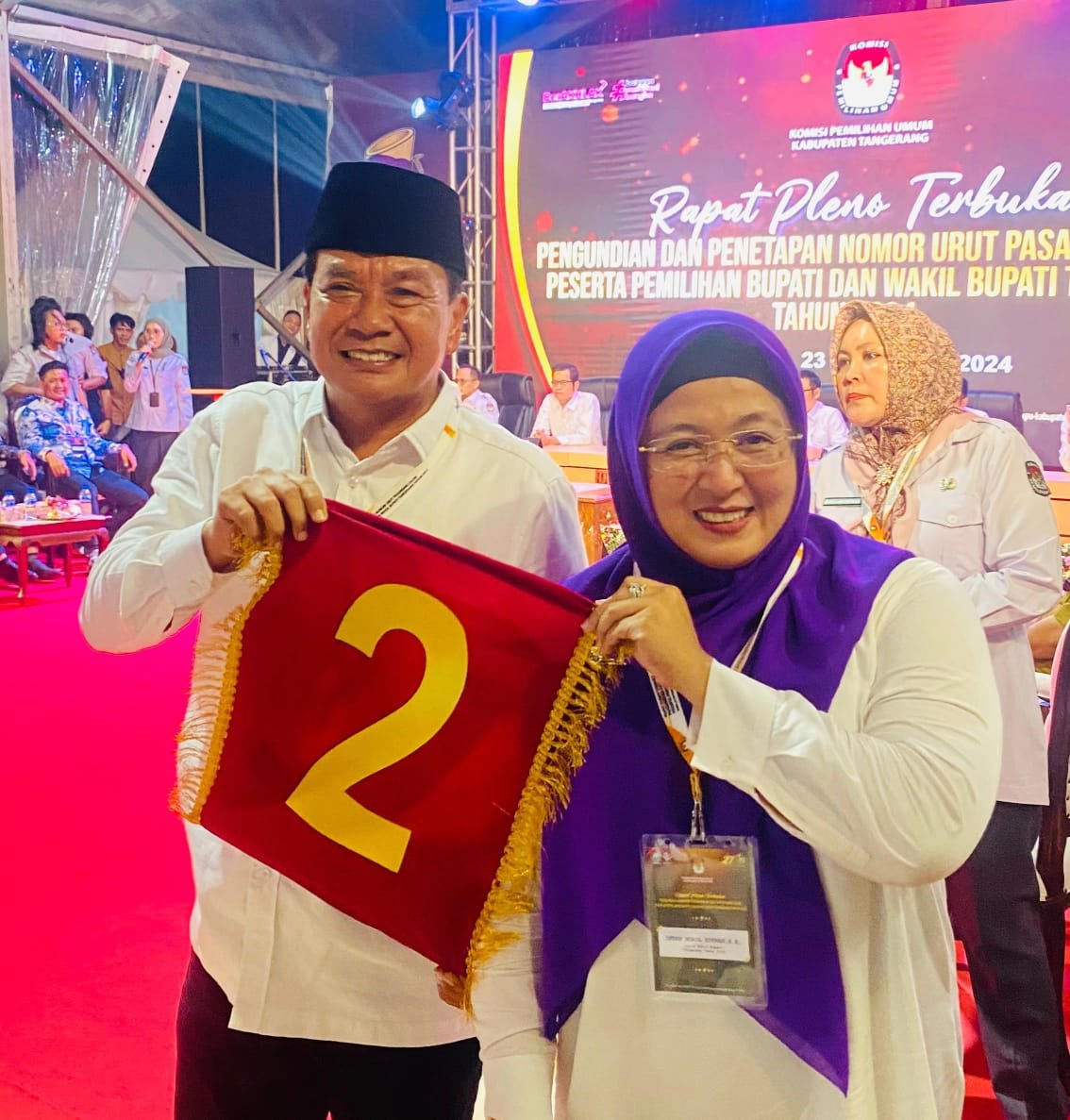 KPU Resmi Tetapkan Nomor Urut Paslon Bupati-wakil Bupati Tangerang, Maesyal-Intan Nomor 2