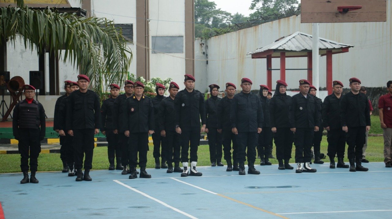 Jelang Nataru, Kemenkumham Banten Gelar Apel Siaga di Rutan Kelas I Tangerang